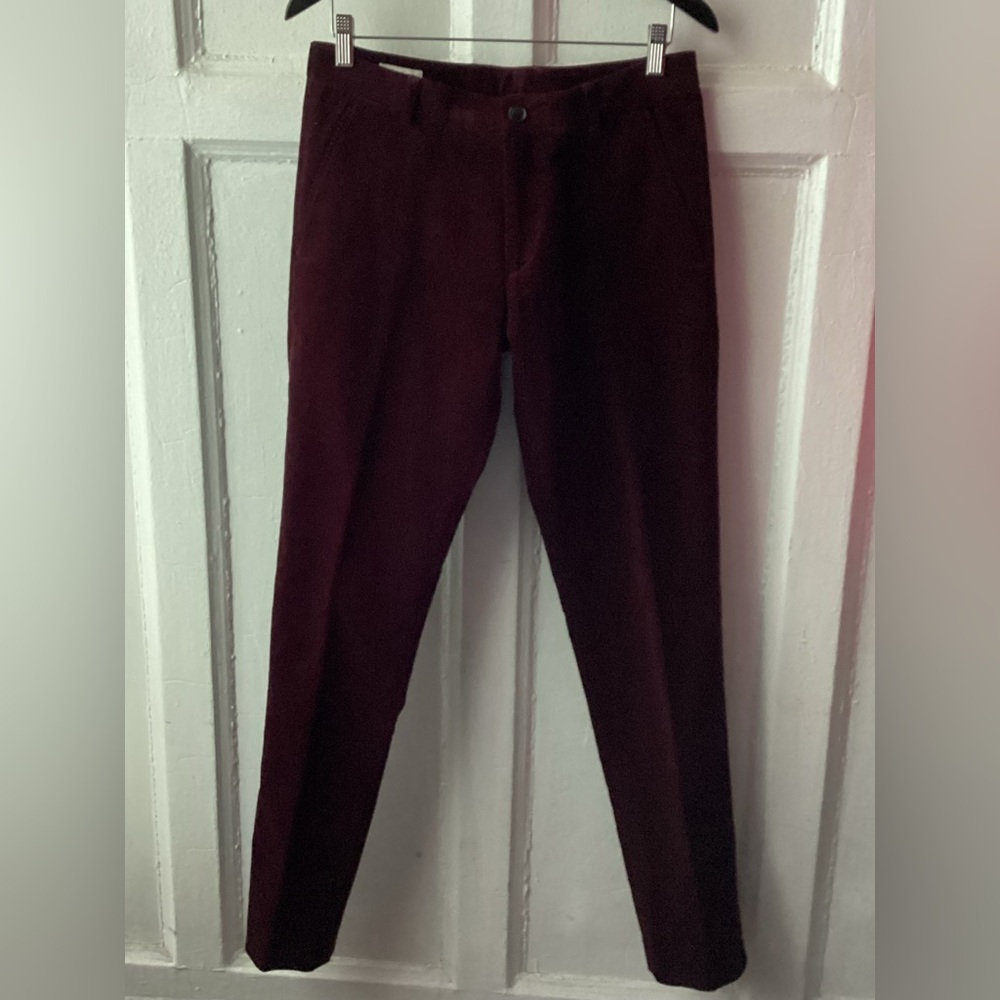 Dries Van Noten Red Corduroy Pants Tapered Fit